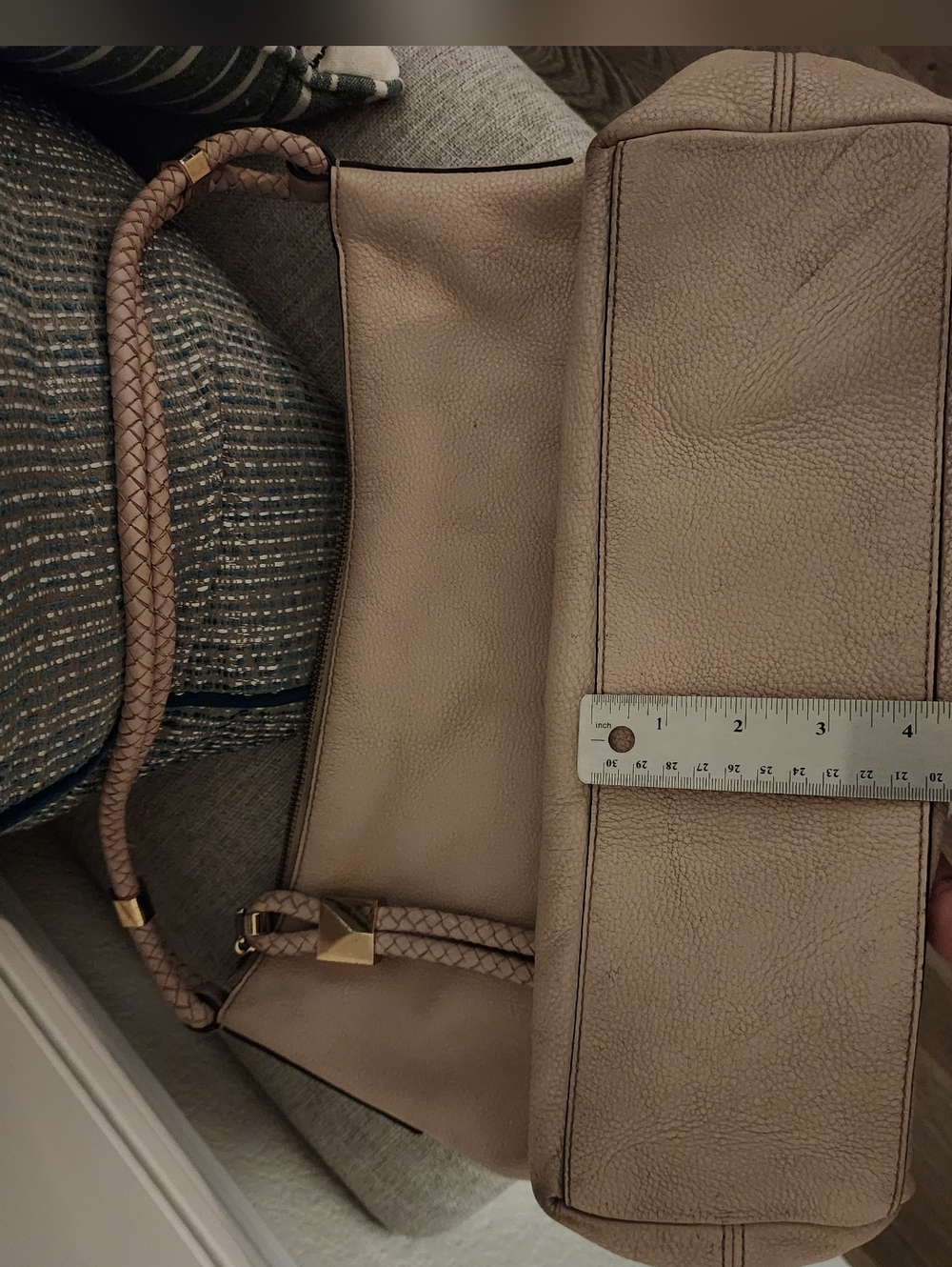 Michael Kors Pebbled Leather Shoulder Bag in Blush Pink - Picture 13 of 16